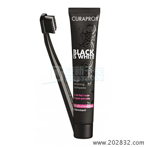 CURAPROX 酷尔若思 酷爽型黑色套装 酷爽型美白牙膏 5460软毛牙刷 牙膏 美白牙膏 5460
