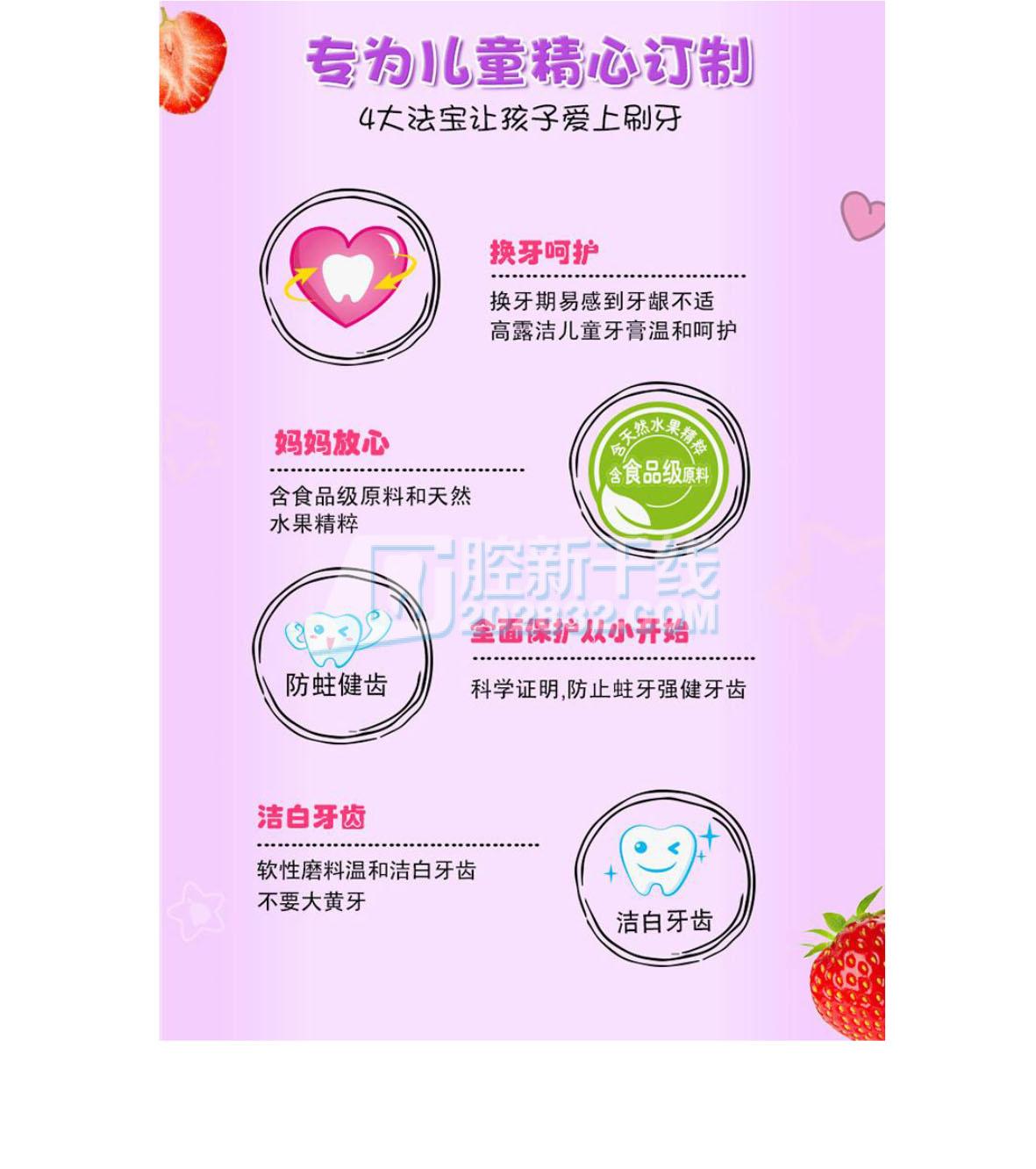 高露潔Colgate 儿童牙膏 70g，香香草莓味，6岁以上（换牙期）适用-4.jpg