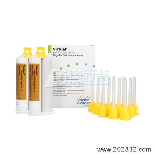 义获嘉伟瓦登特 Ivoclar Vivadent ivoclar vivadent Virtual高亲水型加聚硅橡胶印模材系统   Virtual virtual 高亲水型加聚硅橡胶印模材  加聚硅橡胶印模材  高亲水型硅橡胶印模材  virtual硅橡胶印模材  硅橡胶印模材  硅橡胶  印模材  大套装 轻体普通固化型  普通固化型 12×50mL 
