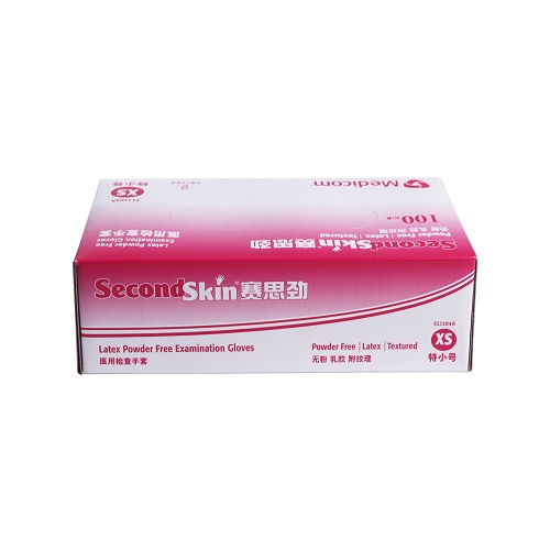 麦迪康/medicom 一次性使用医用橡胶检查手套 特小号,无粉,麻面，100只/盒