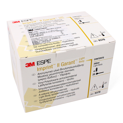 3M ESPE Imprint™ II Garant硅橡胶印模材-低粘度流动型 加聚 枪混二印 黄色 50ml*4 9378