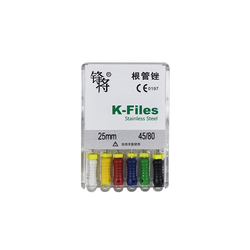 （锋将）手用不锈钢K锉 K-Files 25mm 45-80#，6支/板