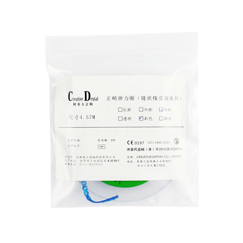 柯帝夫/Creative 橡皮链/链状橡皮圈/正畸弹性体附件 彩色  closed  短距, 4.57m,颜色随机发