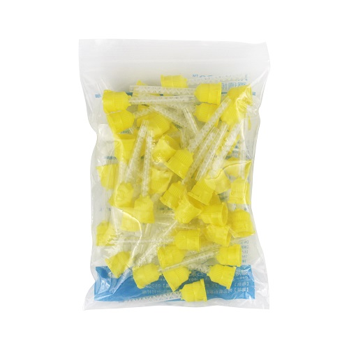 中皓康/鑫德博 硅橡胶混合头 口腔材料注射头 1:1，黄帽白芯平头，50个/袋，ZHKA03