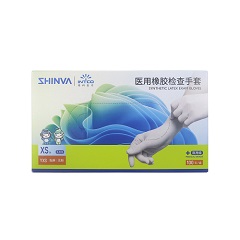 新华医疗/SHINVA 医用橡胶检查手套 乳白色 无粉/指麻，100只/盒