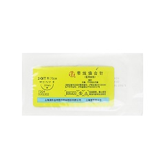 上海金环 带线缝合针(医用丝线) F204， 4#，2-0/T 75cm ▼1/2 7X17 单 27mm 黑色，1根/包