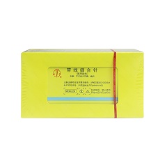 上海金环 带线缝合针(医用丝线) F414 4-0 75cm ●3/8 6X14 单 18mm 黑色，12根/盒